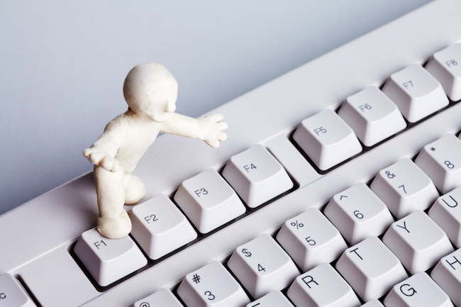 What is correct finger placement for typing?