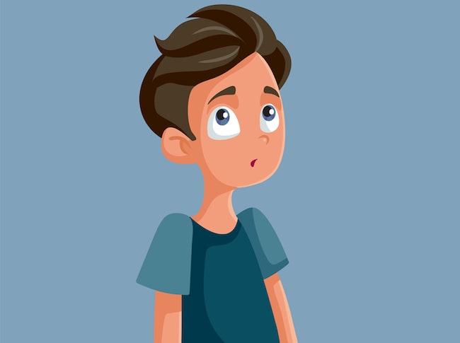 3 Signs of low self-esteem at school Boy looking sad and worried struggling with low self esteem