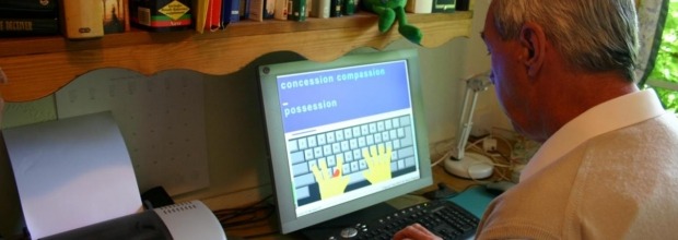 Retired engineer with severe dyslexia who is learning how to type