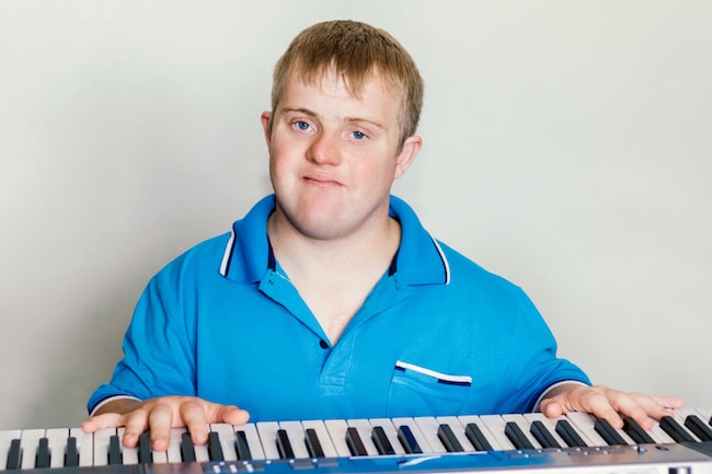 Some people with Down syndrome become musicians
